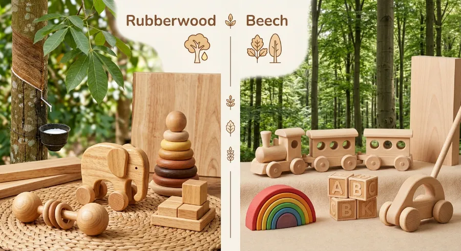 Pros & Cons of Rubberwood vs Beech toys