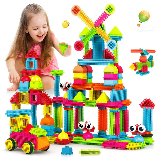 Retail display of custom building blocks