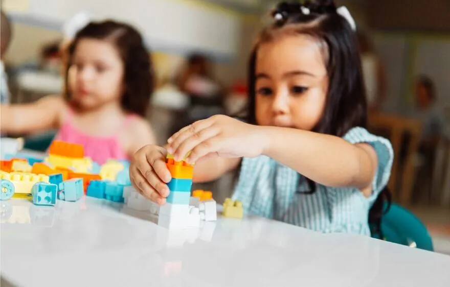 Giant foam building blocks in daycare setting