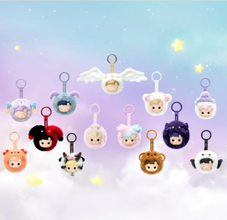 Promotional plush keychain with custom shape