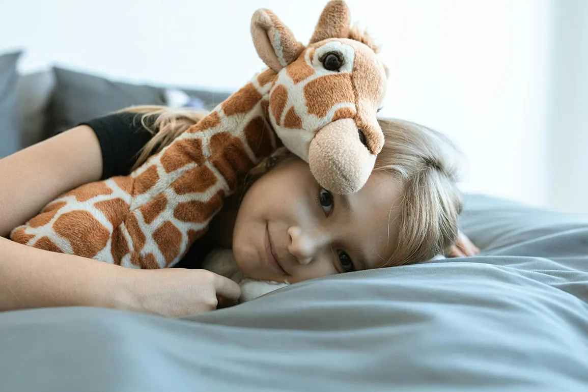 Customer holding plush toy collection