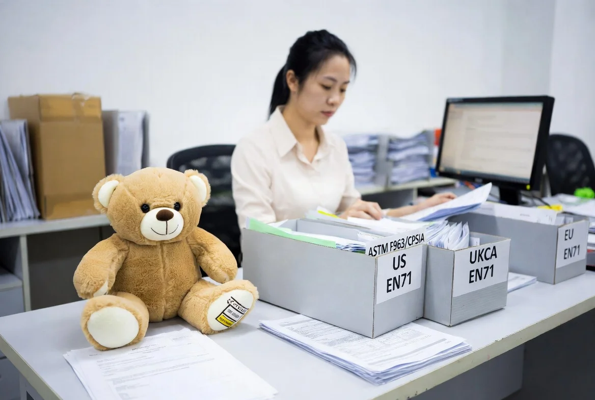 Multi-market compliant plush toys — ready for US, EU, and UK retail distribution