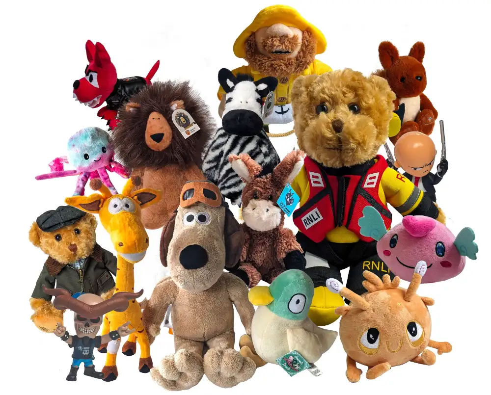 Plush toy with custom printed fabric