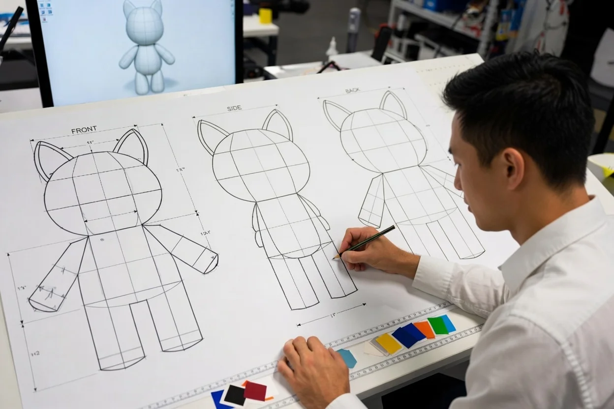 Pattern engineering and 3D structure analysis for custom plush toy design