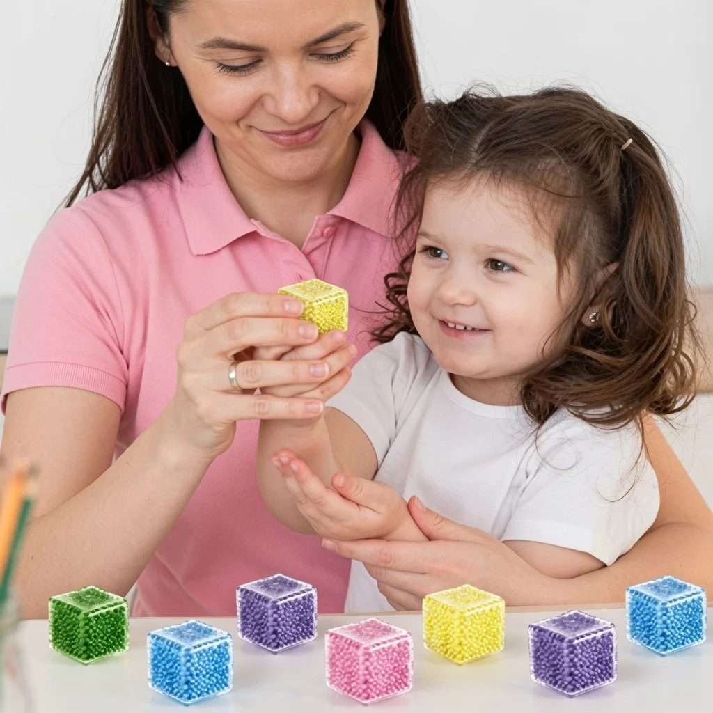 Retail display of custom stress toys