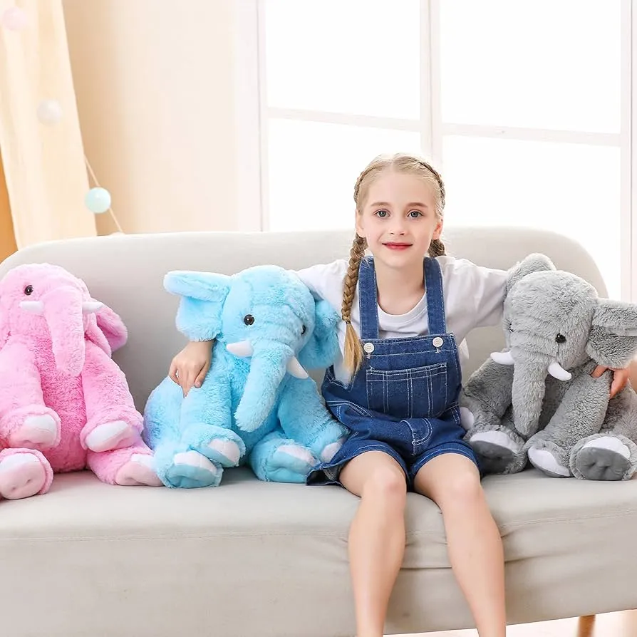 Client holding custom weighted stuffed animal