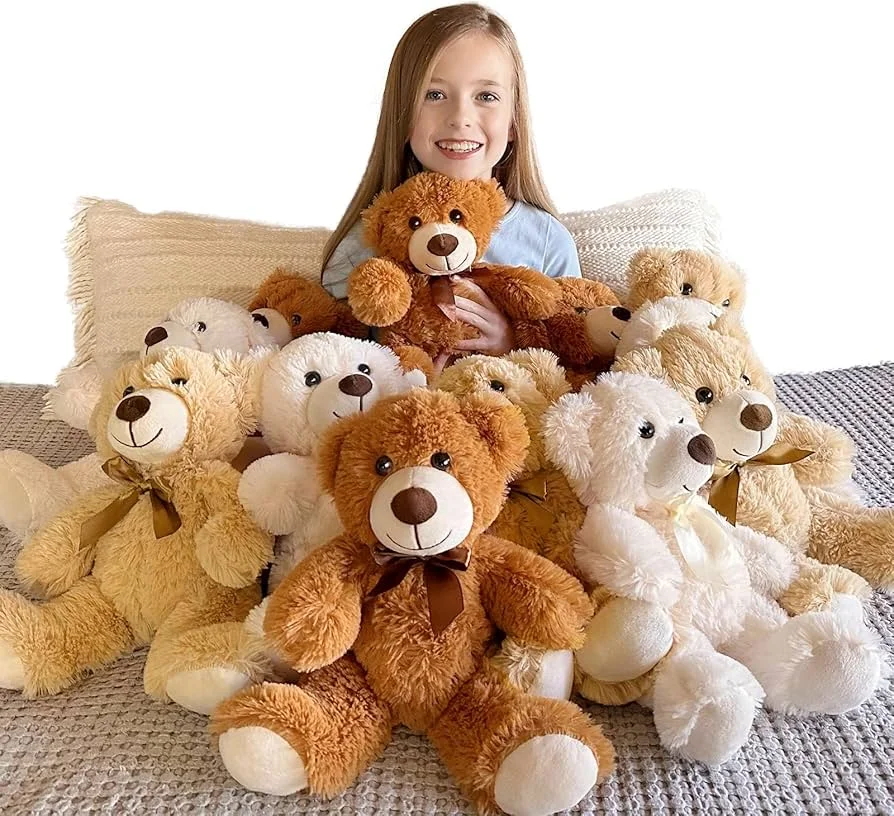 Custom embroidered Valentine teddy bear gift collection with personalized names
