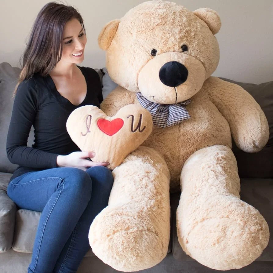 Personalized birth announcement teddy bear in gift box packaging